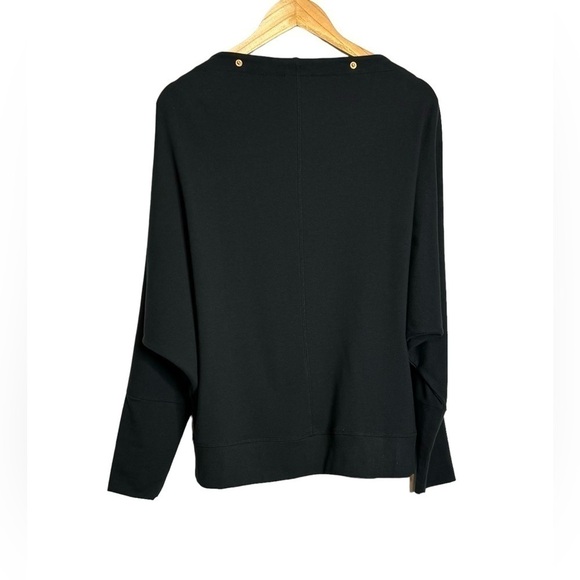 Stella & Dot The Weekend Top Size 1X Black Dolman Sleeve Snaps SOFT EUC - Picture 4 of 7